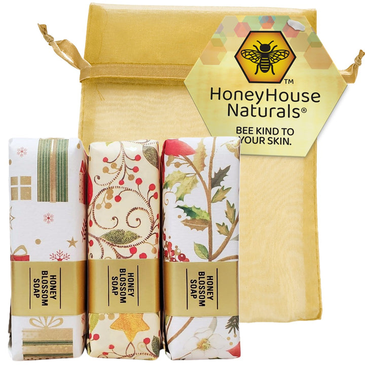 Holiday Soap Gift Set - 3 Holiday Paper Wrapped Soaps