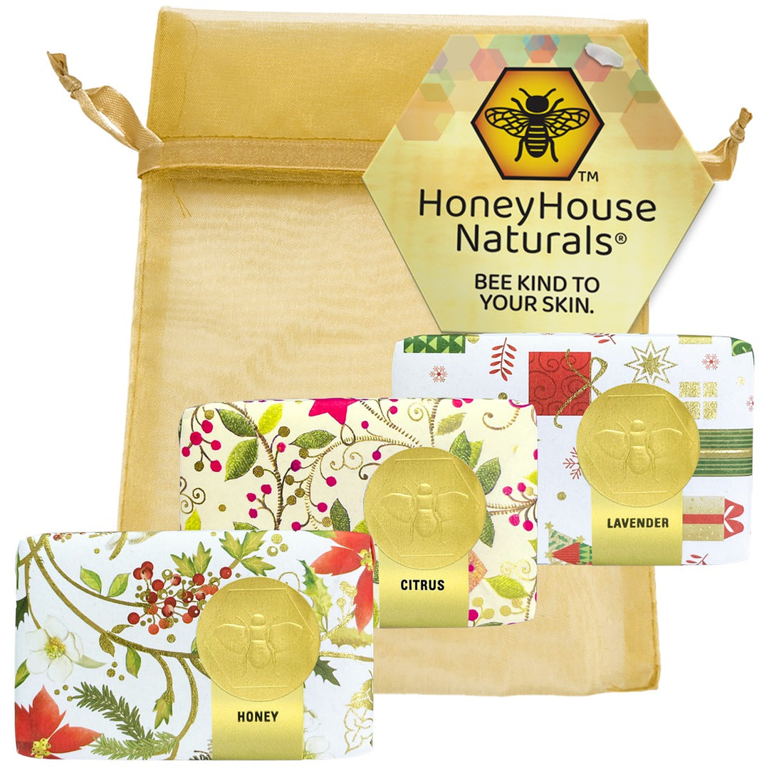 Holiday Soap Gift Set - 3 Holiday Paper Wrapped Soaps