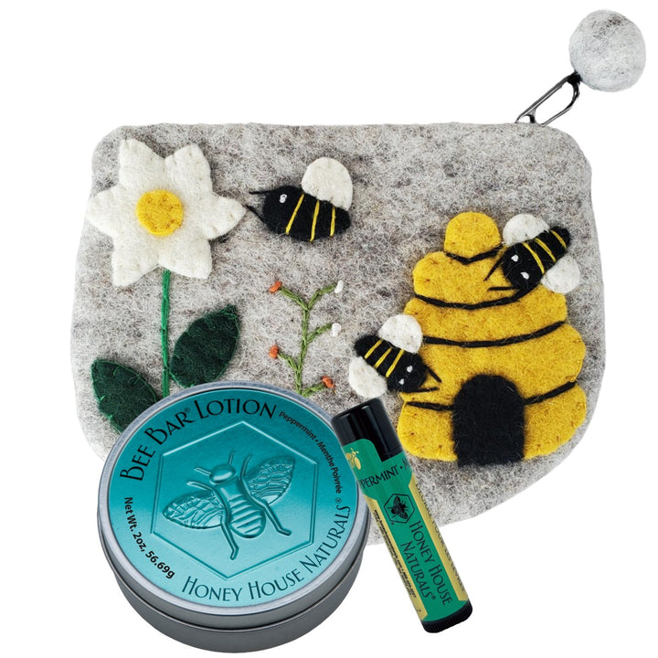 Set de regalo con bolso de lana y bolso de abeja