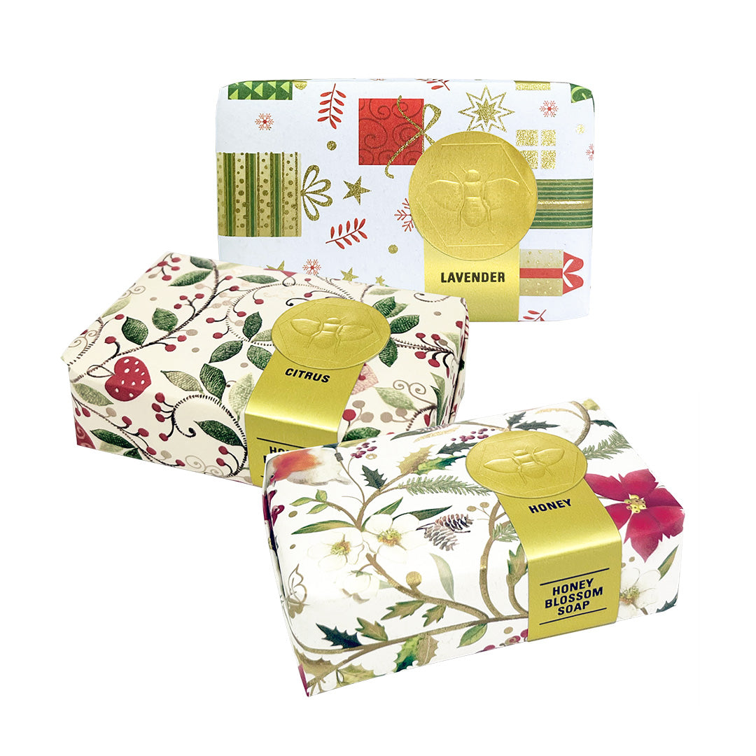 Set de regalo de jabón navideño de 3 piezas