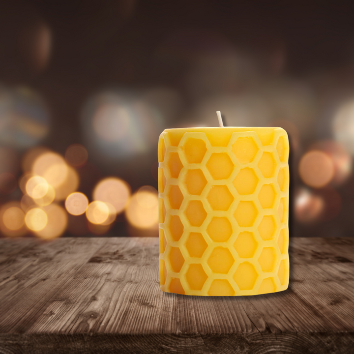 Vela de pilar de panal de cera de abejas
