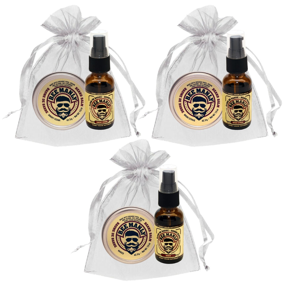 Set de regalo para barba orgánica Bee Manly de 2 piezas