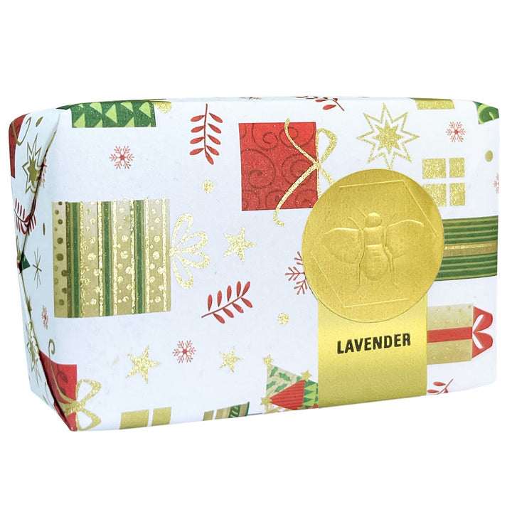 Jabón navideño envuelto en papel - 3.5 oz