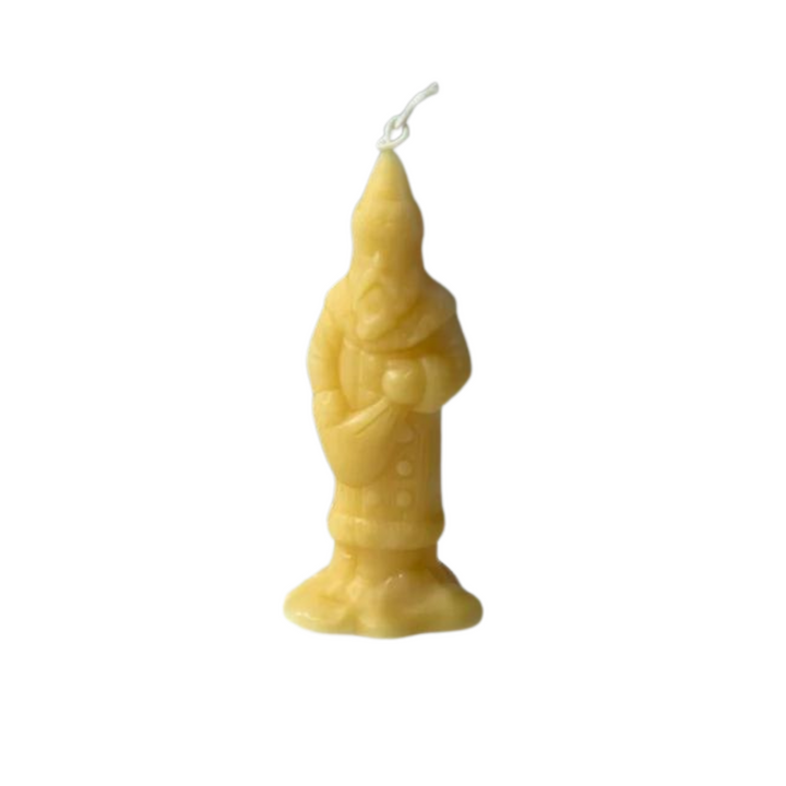 Vela victoriana de cera de abejas de Papá Noel