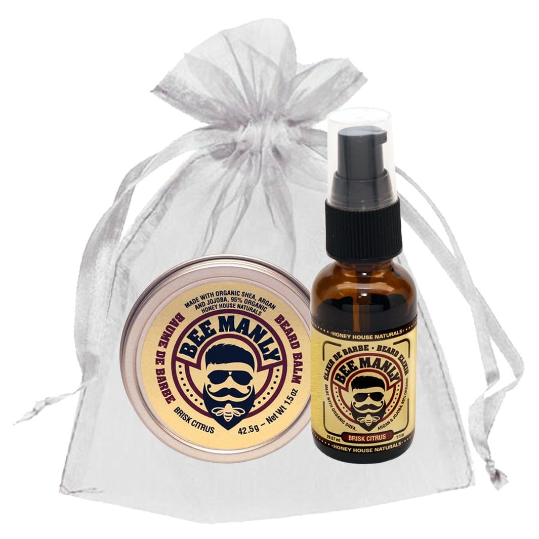Honey House Naturals Brisk Citrus Bee Manly Beard Gift Set 2-Piece