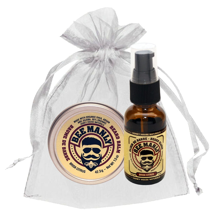 Honey House Naturals Brisk Citrus Bee Manly Beard Gift Set 2-Piece