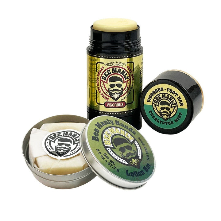 Honey House Naturals Choose Your Own Scent Combination Bee Manly Hands & Feet Lotion Gift Set
