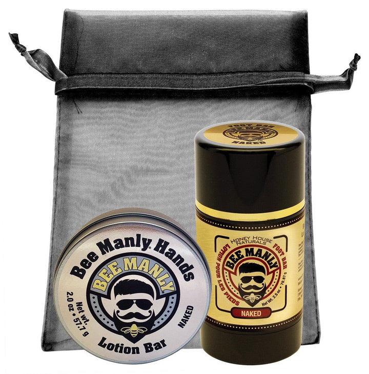 Honey House Naturals Naked Bee Manly Hands & Feet Lotion Gift Set