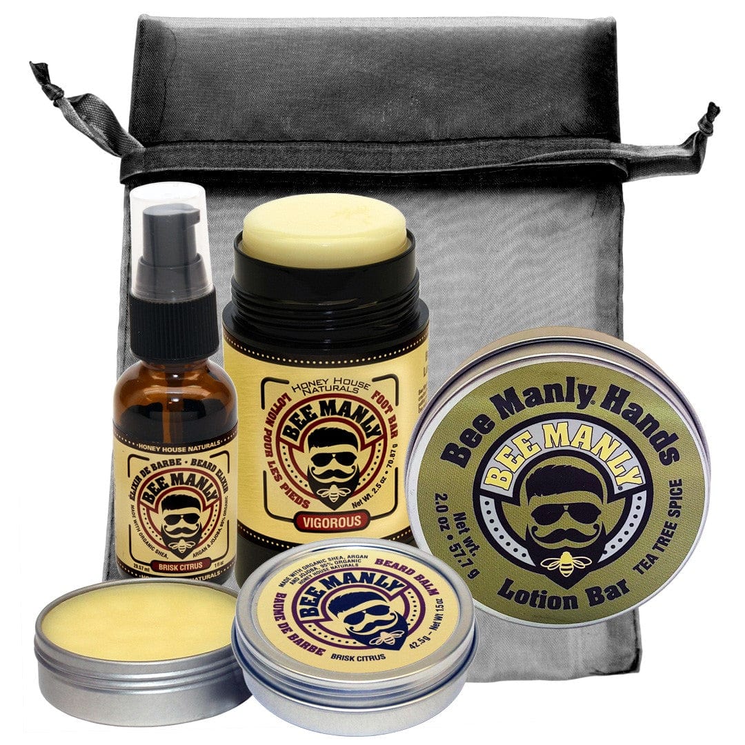 Honey House Naturals Tea Tree Spice Bee Manly 4-Piece Gift Set