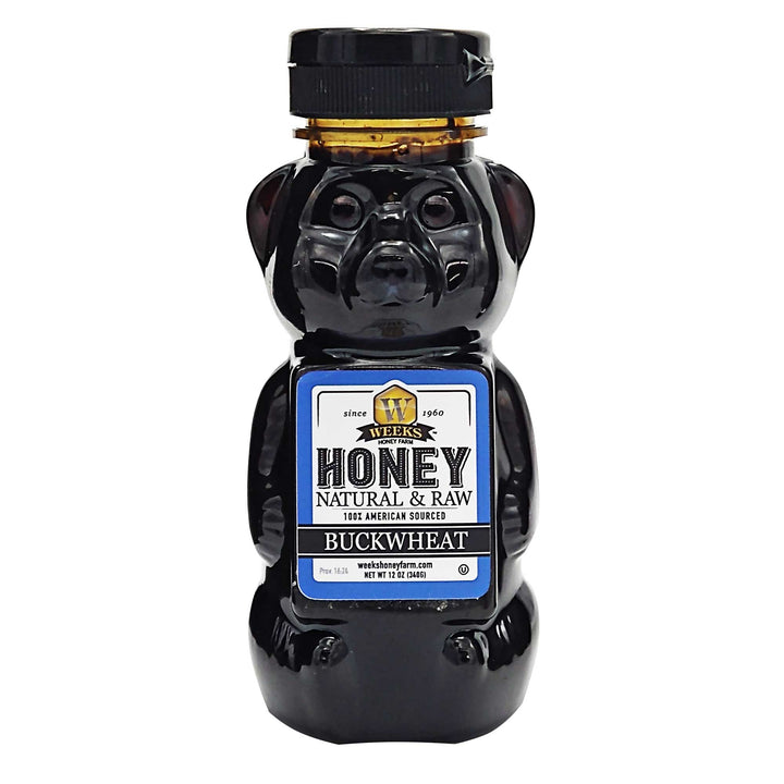 Raw Buckwheat Honey - Pure, All-Natural, Antioxidant-Rich, Dark &amp; Robust Molasses Flavor for Coffee, Waffles, BBQ Sauce | Weeks Honey Farm