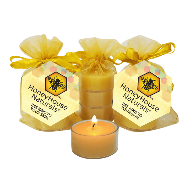 Beeswax Tea Lights Candles - Set of 3