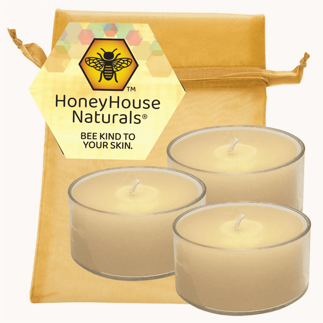 Beeswax Tea Lights Candles - Set of 3