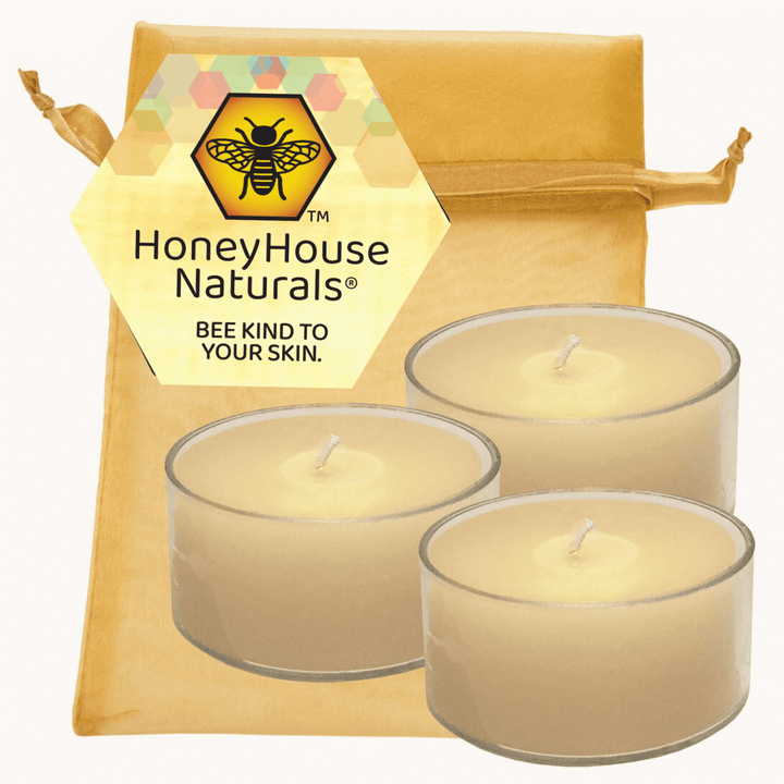 Beeswax Tea Lights Candles - Set of 3