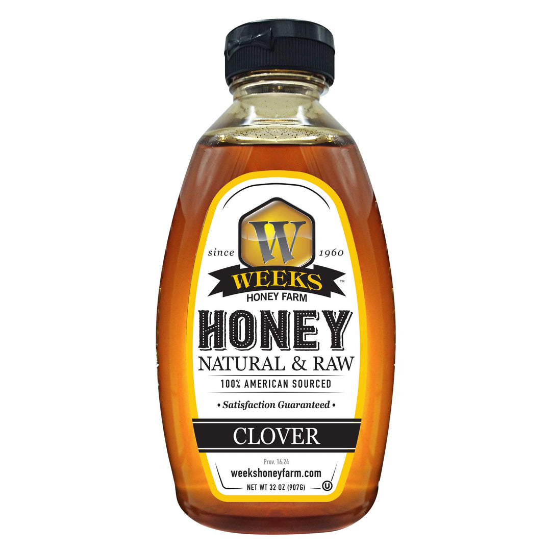 All-Natural Pure Raw Clover Honey - Sweet, Light, &amp; Nutrient-Rich, No Additives, Sourced from American West Clover Fields