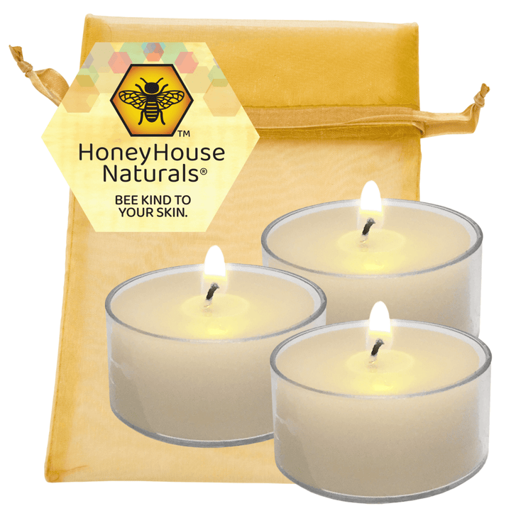 Beeswax Tea Lights Candles - Set of 3