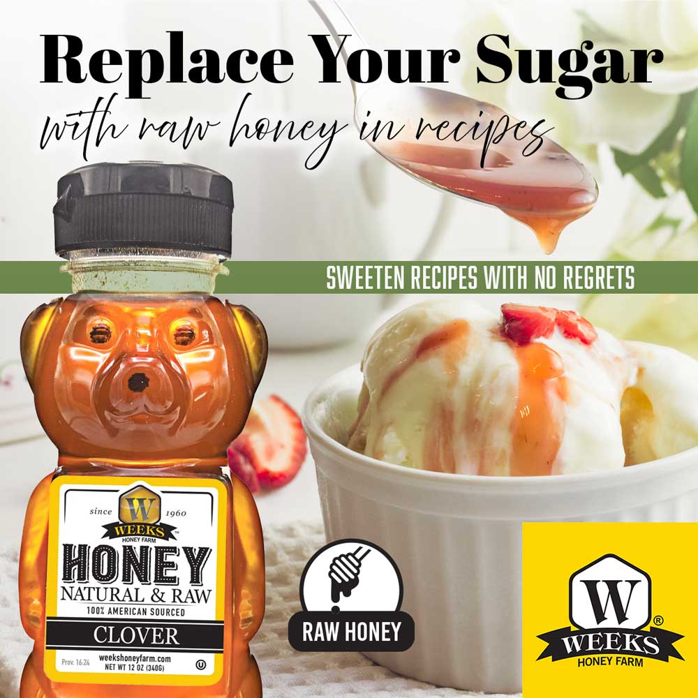 All-Natural Pure Raw Clover Honey - Sweet, Light, &amp; Nutrient-Rich, No Additives, Sourced from American West Clover Fields