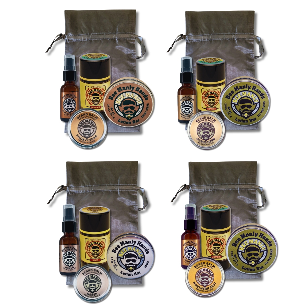 Bee Manly 4-Piece Gift Set - Hands, Balm, Elixir &amp; Foot Bar