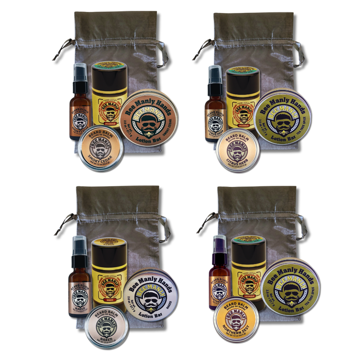 Bee Manly 4-Piece Gift Set - Hands, Balm, Elixir &amp; Foot Bar