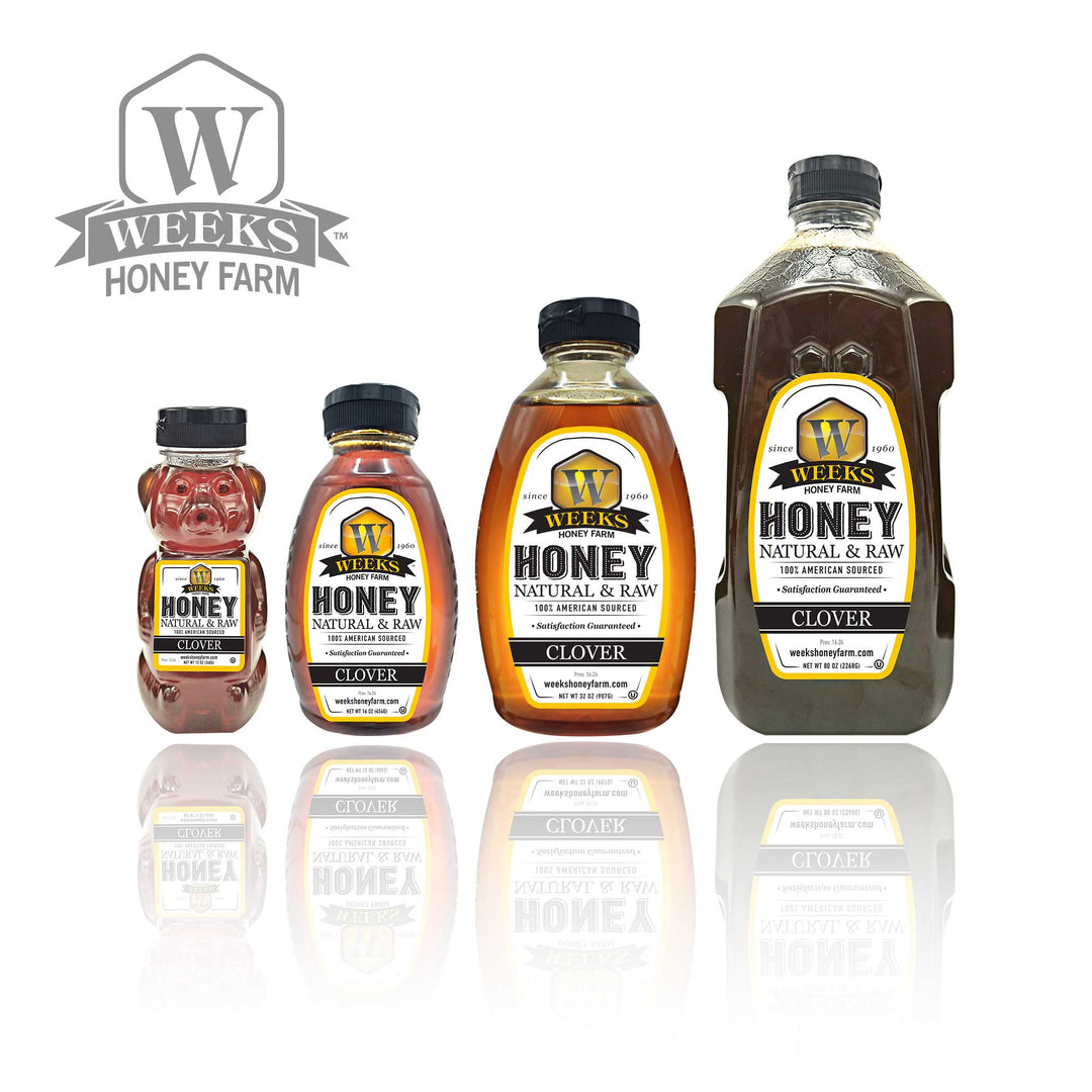 All-Natural Pure Raw Clover Honey - Sweet, Light, &amp; Nutrient-Rich, No Additives, Sourced from American West Clover Fields