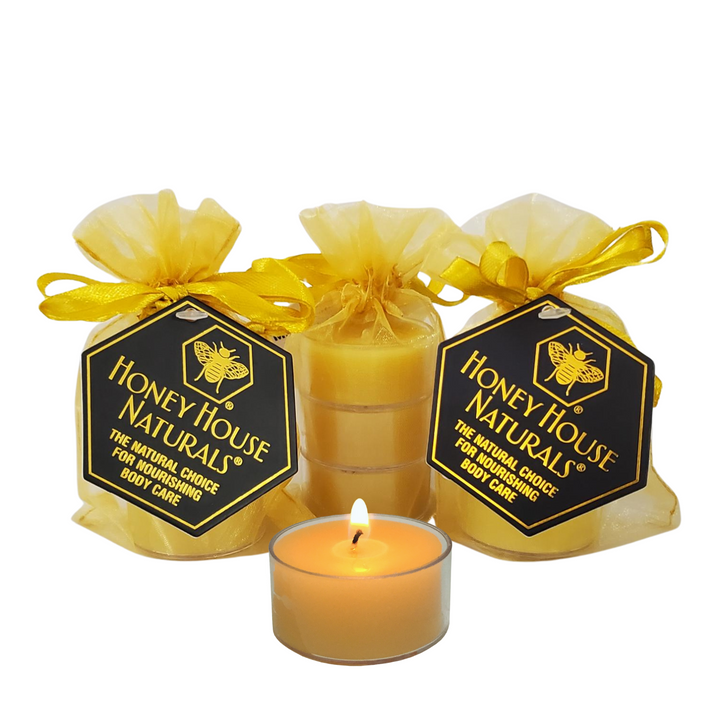 Beeswax Tea Lights Candles - Set of 3