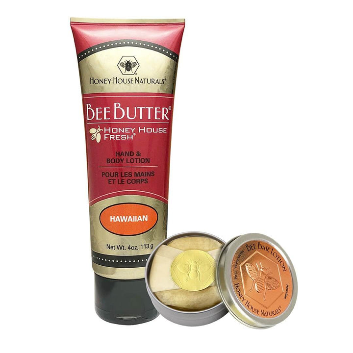 Bienenbuttercreme-Tube und kleiner Bienenriegel als Geschenkset