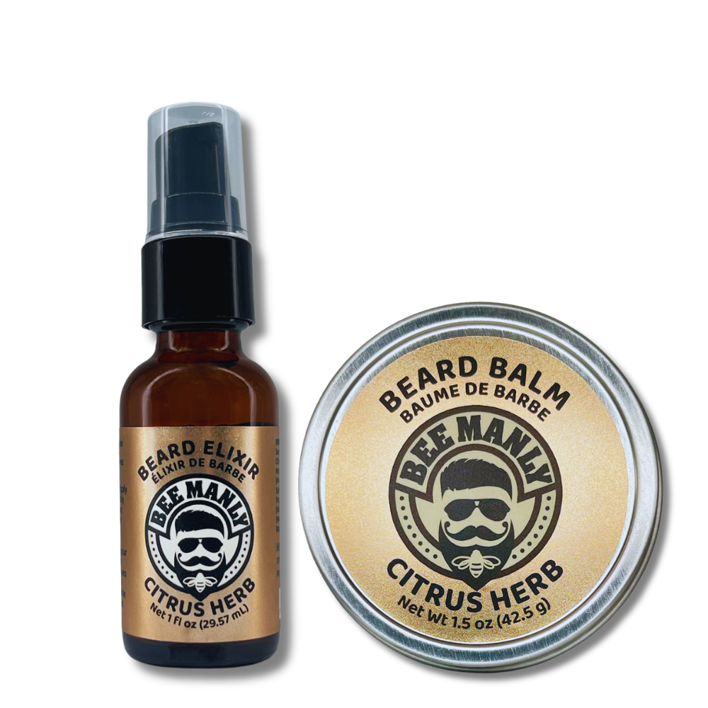 Bee Manly Beard Gift Set - Balm &amp; Elixir - 2 piece