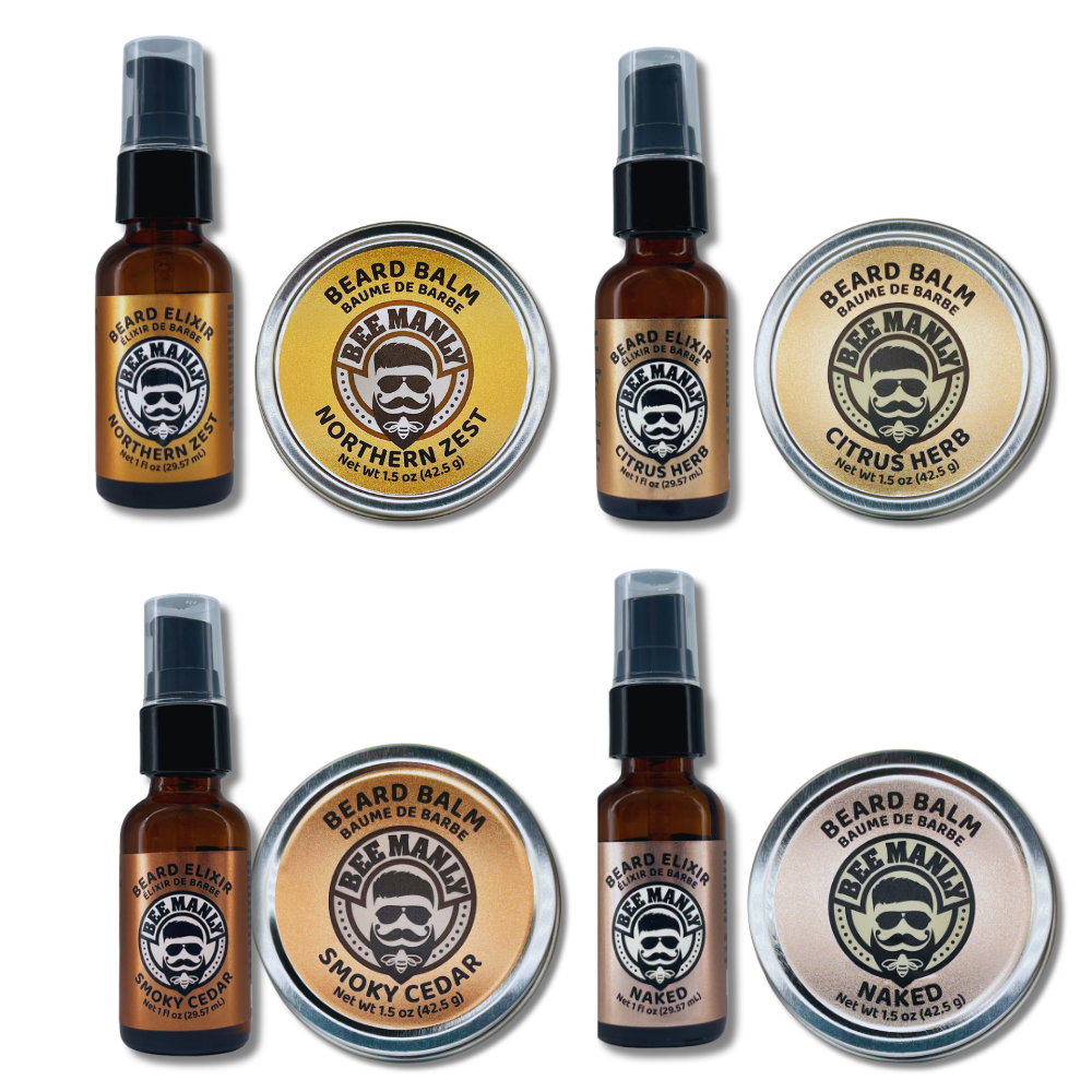 Bee Manly Beard Gift Set - Balm &amp; Elixir - 2 piece