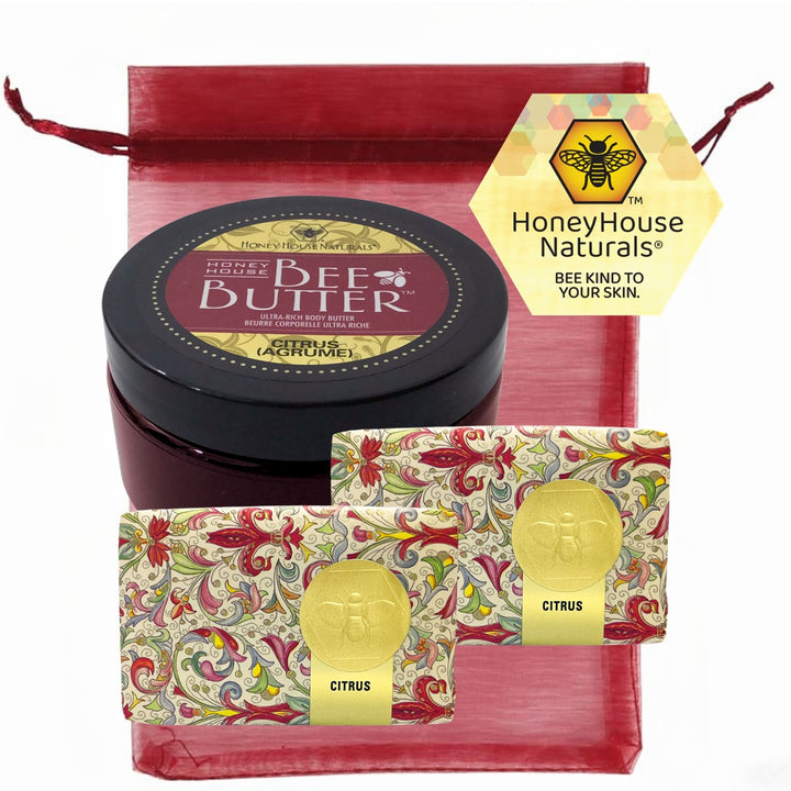 Set de regalo de jabón y bañera con crema de mantequilla de abeja