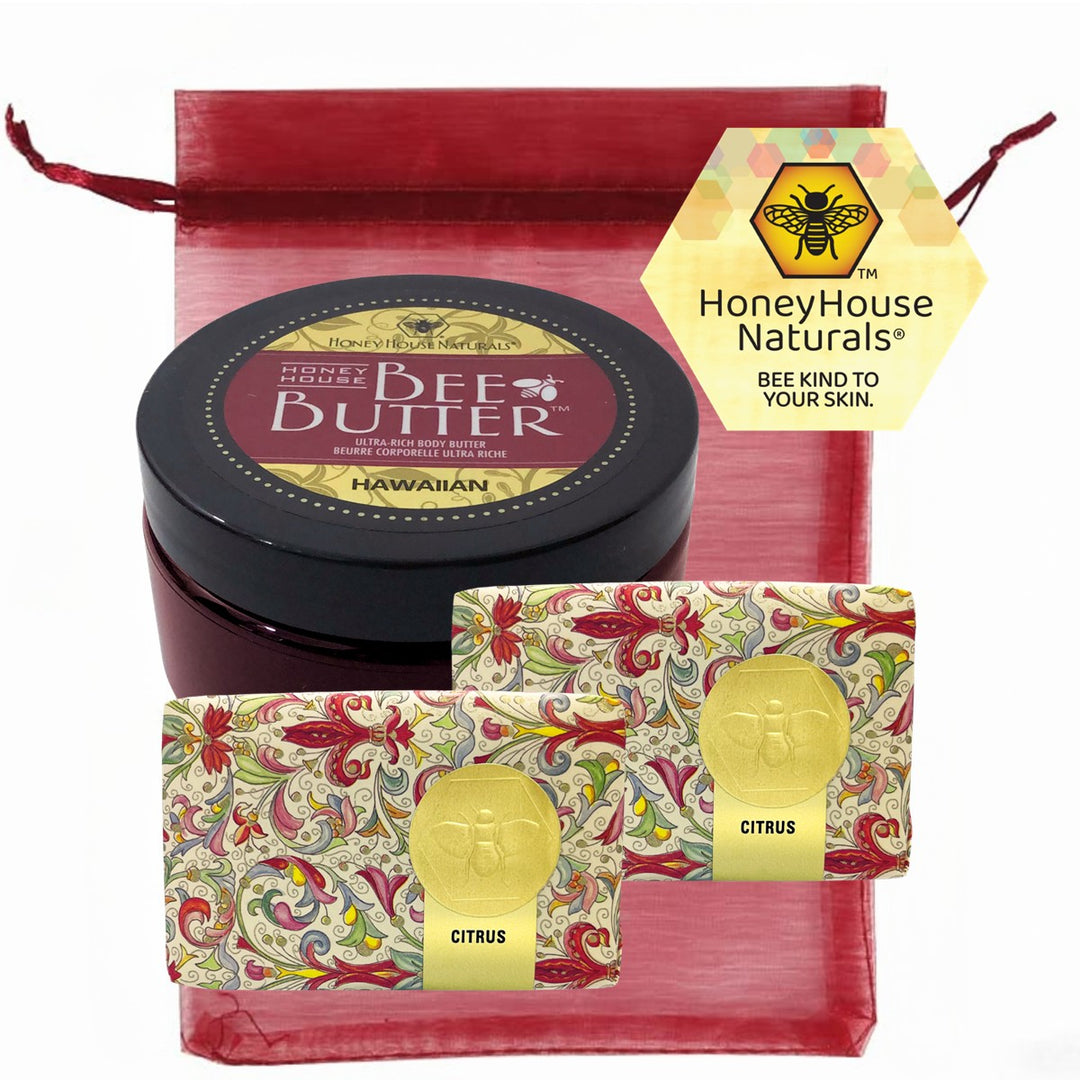 Set de regalo de jabón y bañera con crema de mantequilla de abeja