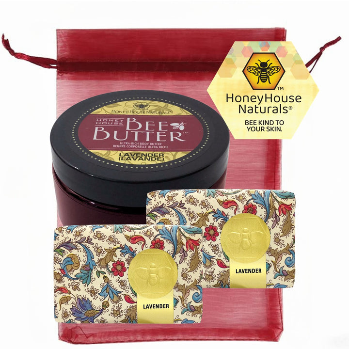 Set de regalo de jabón y bañera con crema de mantequilla de abeja