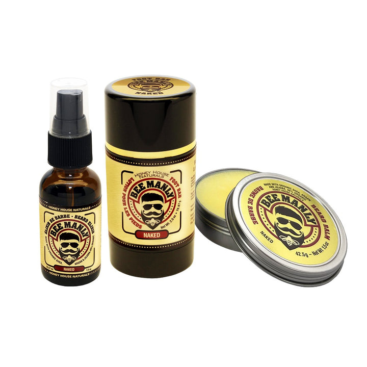 Bee Manly 3-Piece Gift Set - Feet, Beard Balm & Beard Elixir