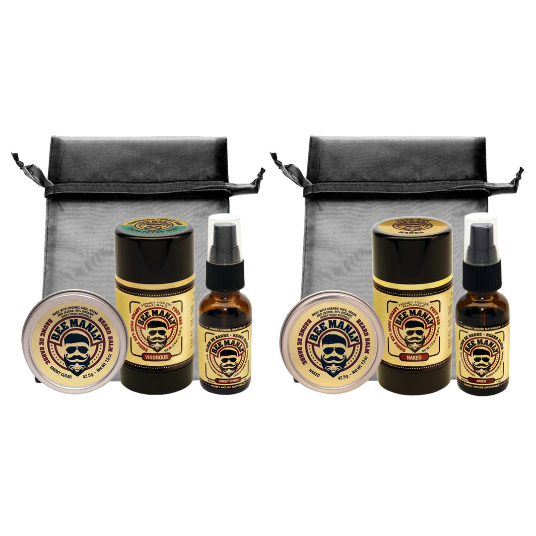Bee Manly 3-Piece Gift Set - Feet, Beard Balm & Beard Elixir