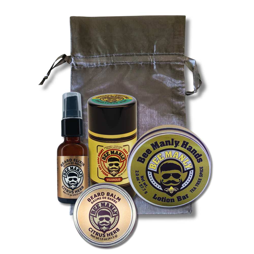 Bee Manly 4-Piece Gift Set - Hands, Balm, Elixir &amp; Foot Bar