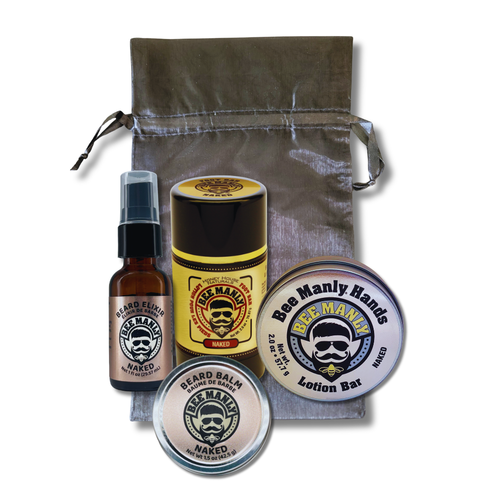 Bee Manly 4-Piece Gift Set - Hands, Balm, Elixir &amp; Foot Bar