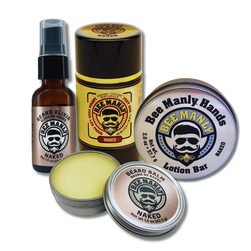 Bee Manly 4-Piece Gift Set - Hands, Balm, Elixir &amp; Foot Bar