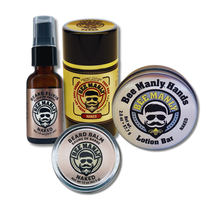 Bee Manly 4-Piece Gift Set - Hands, Balm, Elixir &amp; Foot Bar