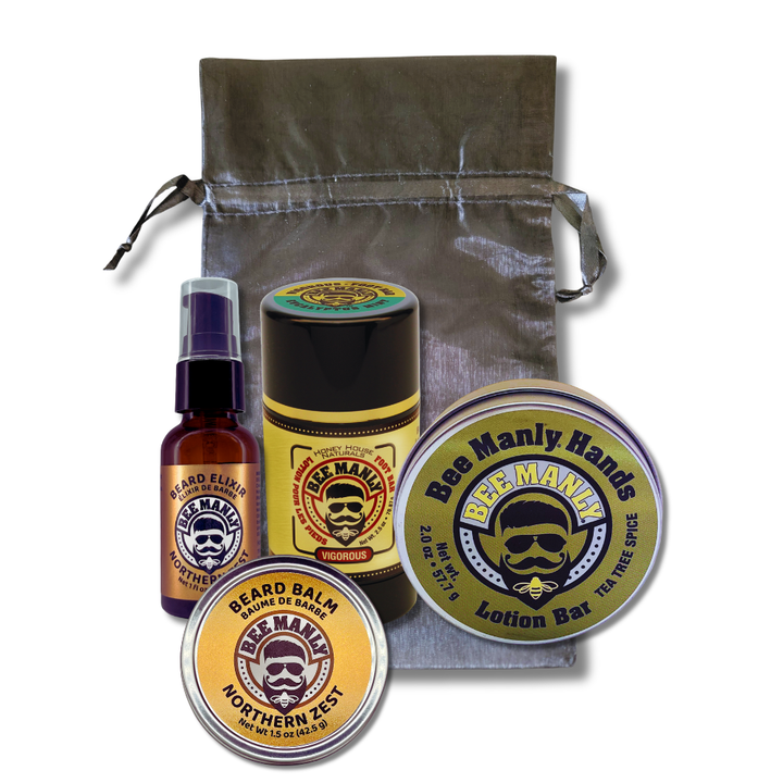 Bee Manly 4-Piece Gift Set - Hands, Balm, Elixir &amp; Foot Bar