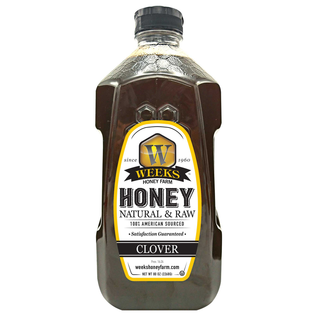 All-Natural Pure Raw Clover Honey - Sweet, Light, &amp; Nutrient-Rich, No Additives, Sourced from American West Clover Fields