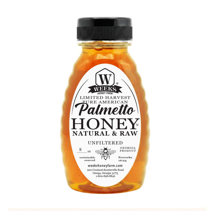 Weeks Pure, Raw &amp; Unfiltered Saw Palmetto Honey, USA