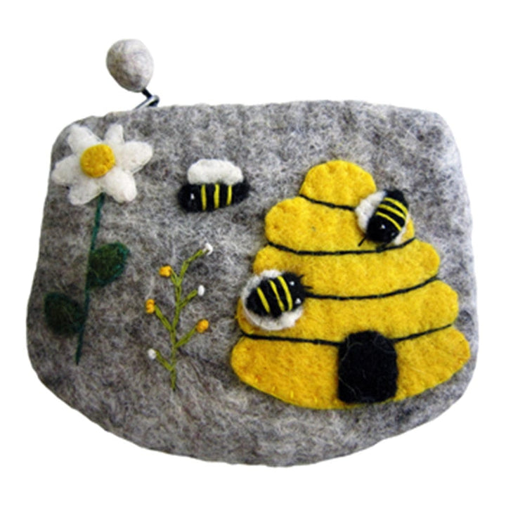 Bolsa de lana con muestras de abejas.