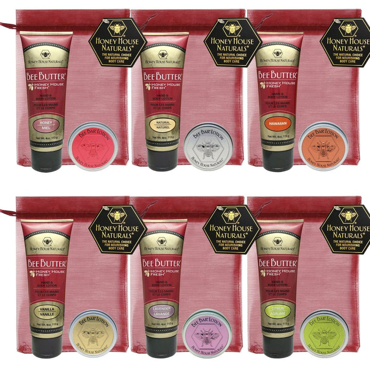 Honey House Naturals Bee Butter Cream Tube and Small Bee Bar Gift Set