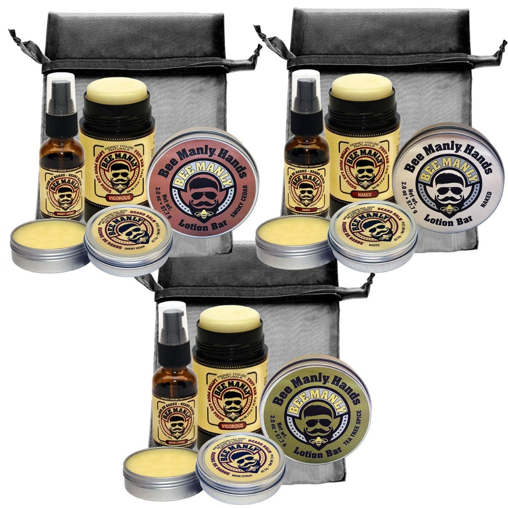 Honey House Naturals Bee Manly 4-Piece Gift Set