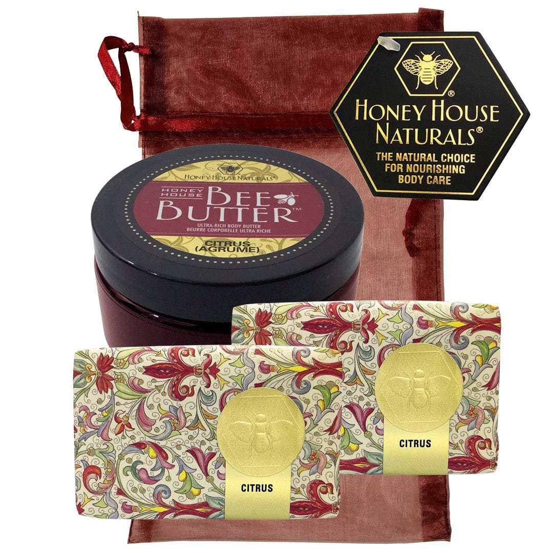 Honey House Naturals Citrus Bee Butter Cream TUB & Soap Gift Set