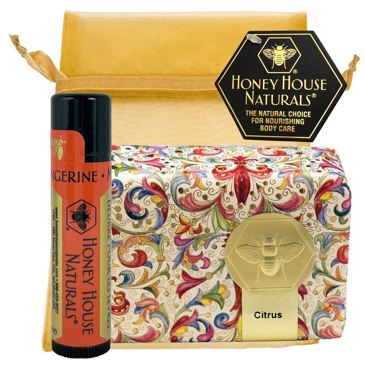 Honey House Naturals Citrus Lip Butter & 3.5oz Soap Gift Set