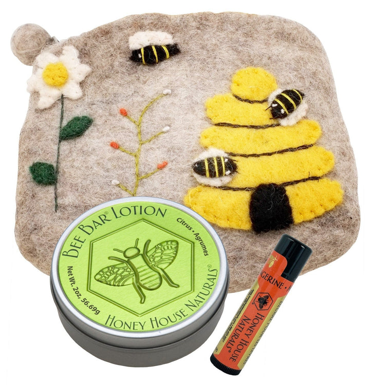 Honey House Naturals Citrus - Tangerine Wool Bag Bee Bag Gift Set
