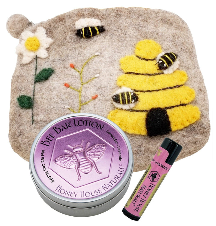 Honey House Naturals Lavender - Raspberry Lemonade Wool Bag Bee Bag Gift Set