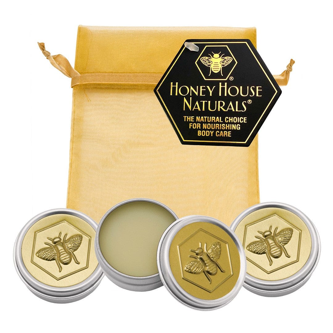 Honey House Naturals Mango / Vanilla Berry / Raspberry Pomegranate Lip Butter Tin - 3 Tin Gift Set