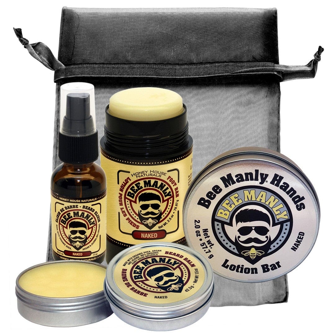 Honey House Naturals Naked Bee Manly 4-Piece Gift Set