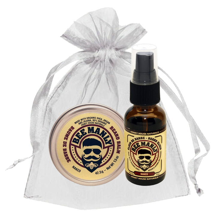 Honey House Naturals Naked Bee Manly Beard Gift Set 2-Piece