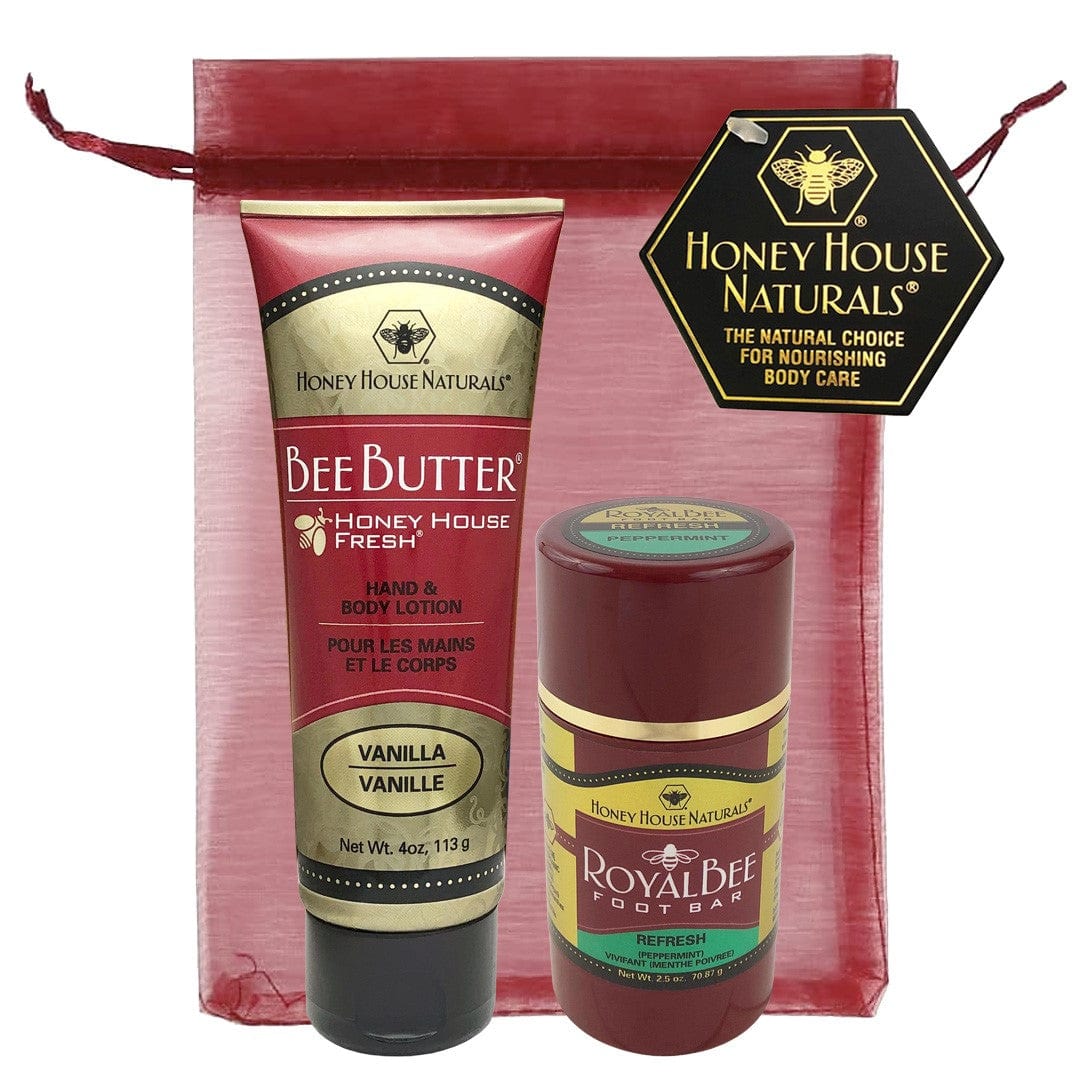 Honey House Naturals Refresh - Vanilla Bee Butter Cream Tube & Foot Bar Gift Set